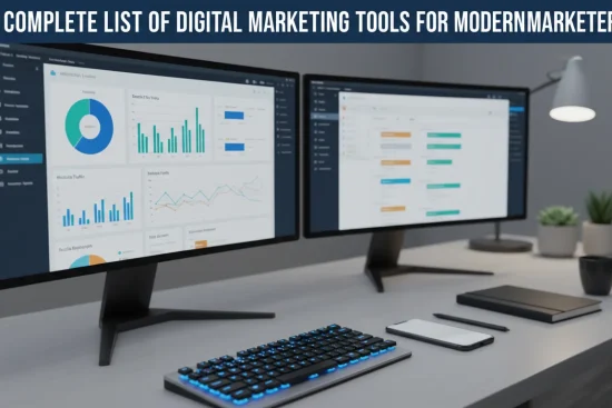 Digital marketing tools list dashboard