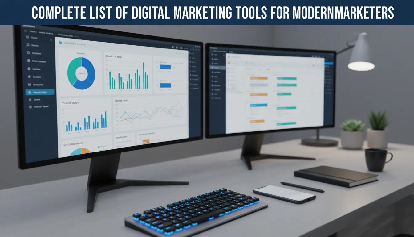 Digital marketing tools list dashboard