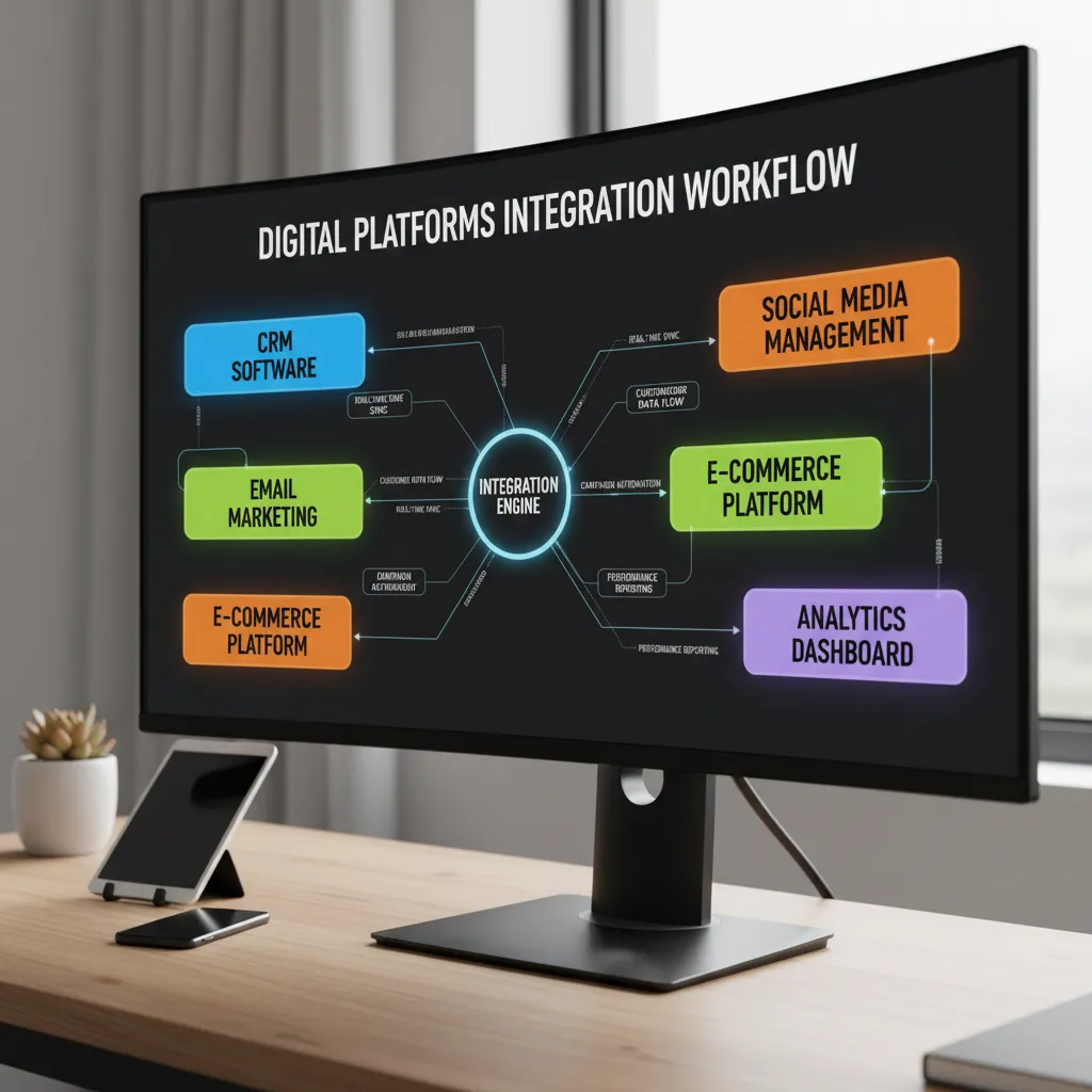 Digital platforms integration workflow diagram