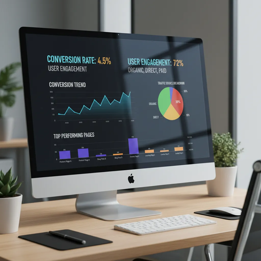Website analytics conversion dashboard overview